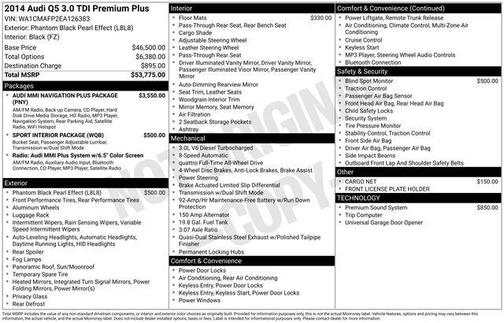 2014 Audi Q5 3.0 TDI Premium Plus