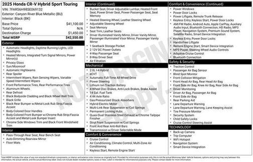 2025 Honda CR-V Hybrid Sport Touring AWD