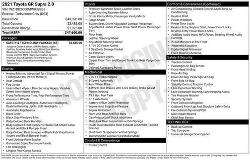 2021 Toyota GR Supra 2.0