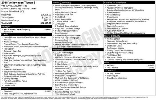 2018 Volkswagen Tiguan 2.0T S 4MOTION