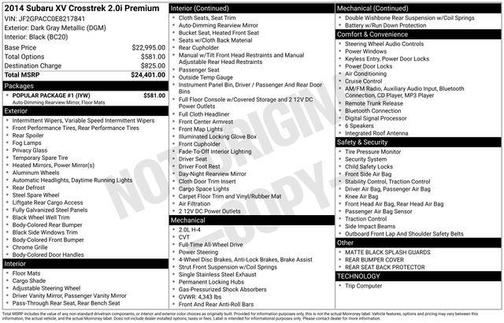 2014 Subaru XV Crosstrek 2.0i Premium