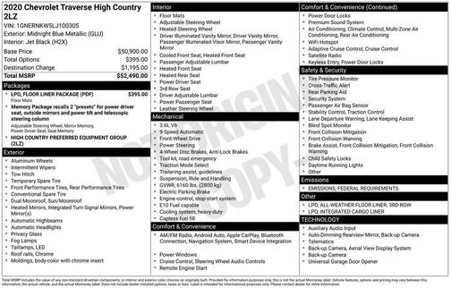 2020 Chevrolet Traverse High Country