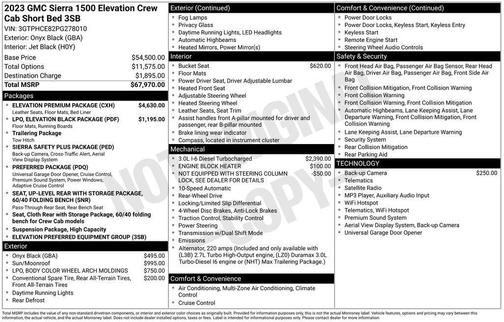 Black 2023 GMC Sierra 1500 Elevation