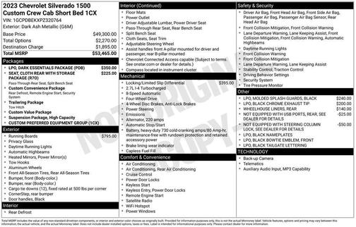 Gray 2023 Chevrolet Silverado 1500 Custom