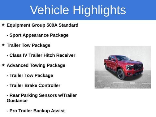 Red 2025 Ford Ranger Lariat