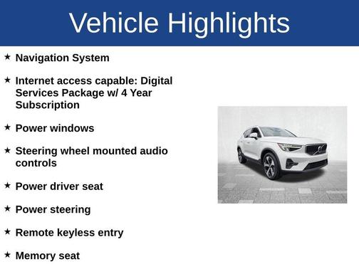White 2024 Volvo XC40 B5 Plus Bright Theme