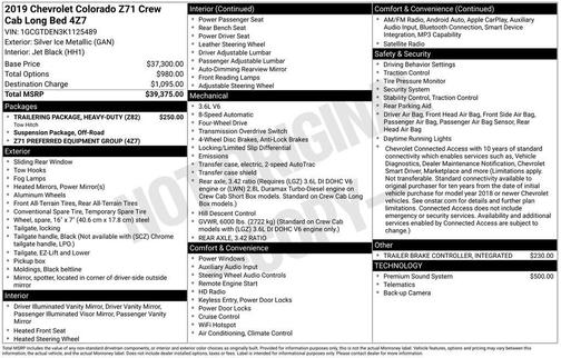 2019 Chevrolet Colorado Z71