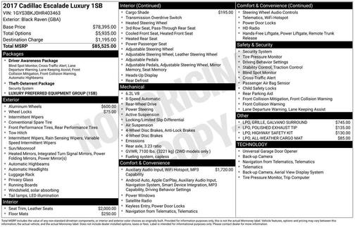 2017 Cadillac Escalade Luxury