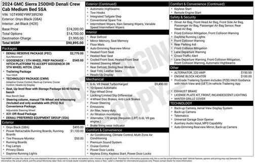 Black 2024 GMC Sierra 2500 Denali