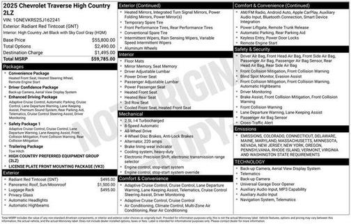 2025 Chevrolet Traverse High Country