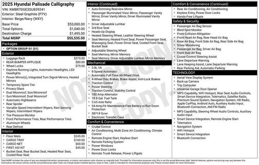 Gray 2025 Hyundai PALISADE Calligraphy