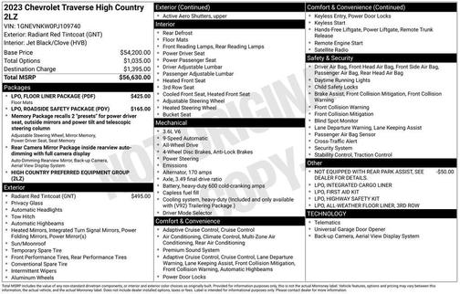 2023 Chevrolet Traverse High Country