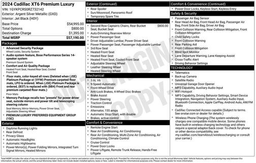Gray 2024 Cadillac XT6 Premium Luxury FWD