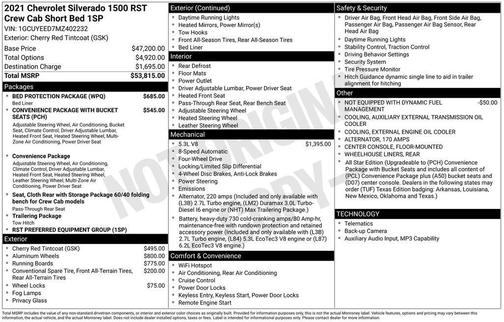 Red 2021 Chevrolet Silverado 1500 RST
