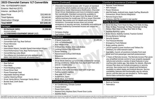 2023 Chevrolet Camaro 1LT