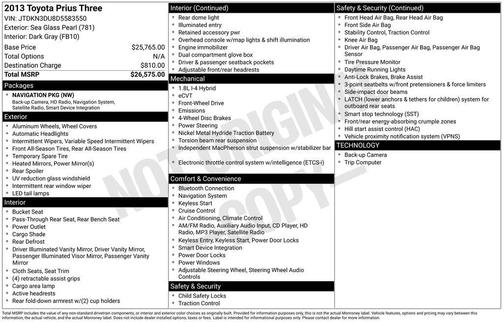 2013 Toyota Prius Three