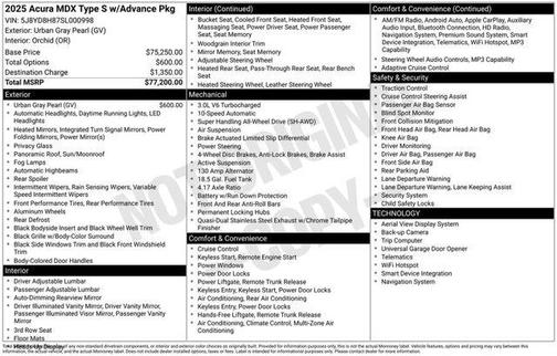 2025 Acura MDX Type S w/Advance Package