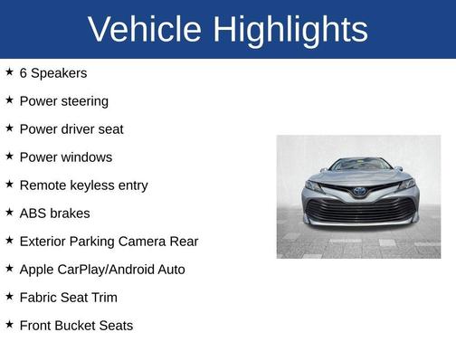 Silver 2020 Toyota Camry Hybrid LE