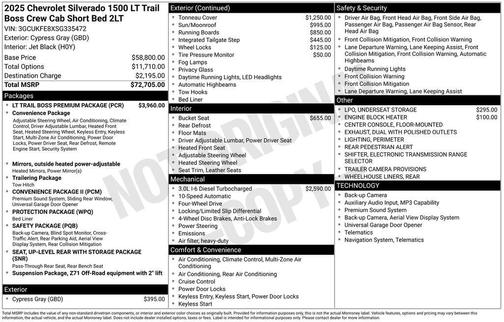 2025 Chevrolet Silverado 1500 LT Trail Boss