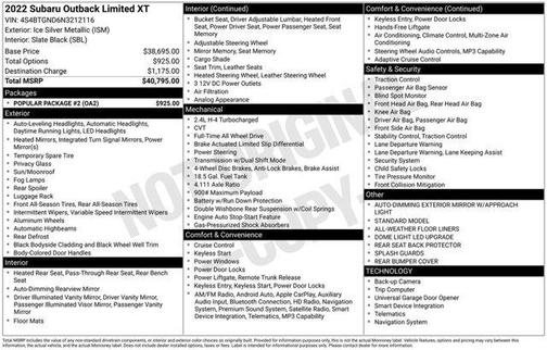 2022 Subaru Outback Limited XT