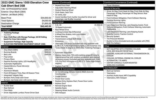 Black 2023 GMC Sierra 1500 Elevation