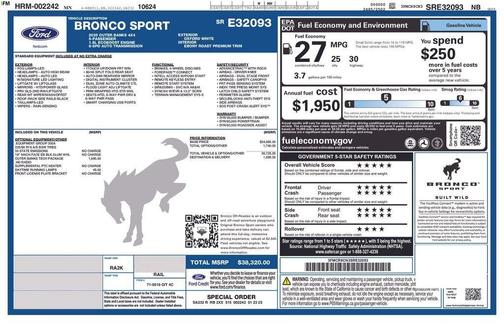 White 2025 Ford Bronco Sport Outer Banks