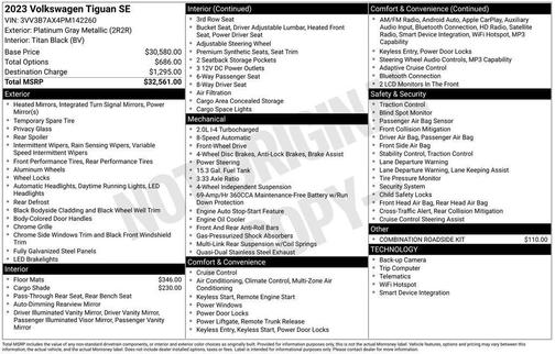 Platinum Gray Metallic 2023 Volkswagen Tiguan 2.0T SE