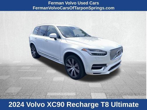 White 2024 Volvo XC90 Recharge Plug-In Hybrid T8 Ultimate 6-Seater