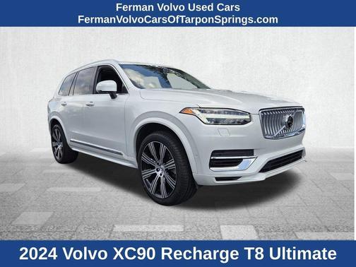 White 2024 Volvo XC90 Recharge Plug-In Hybrid T8 Ultimate 6-Seater