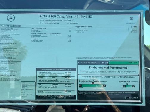 2025 Mercedes-Benz Sprinter 2500 Standard Roof
