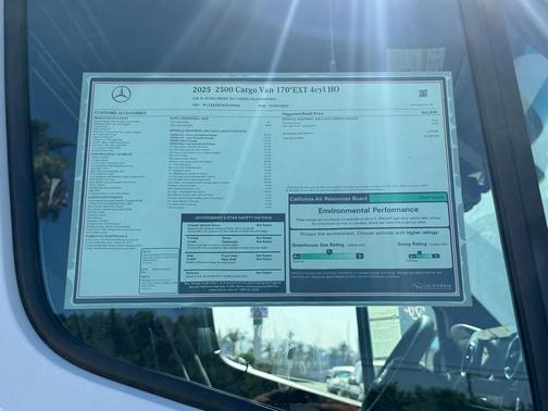 2025 Mercedes-Benz Sprinter 2500 170 WB High Roof Extended Cargo