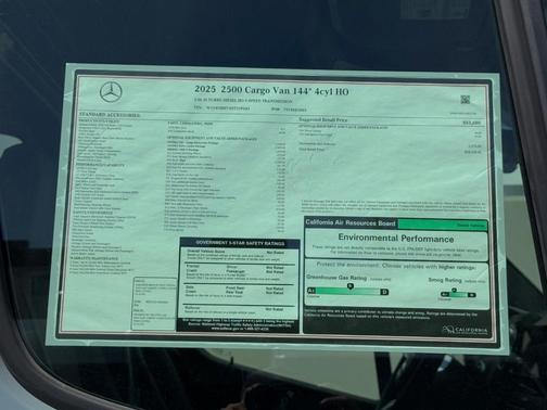 2025 Mercedes-Benz Sprinter 2500 Standard Roof