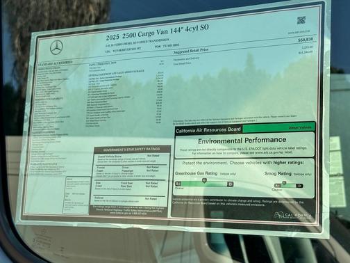 2025 Mercedes-Benz Sprinter 2500 Standard Roof