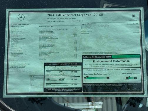 2024 Mercedes-Benz eSprinter 2500 170 WB High Roof Cargo