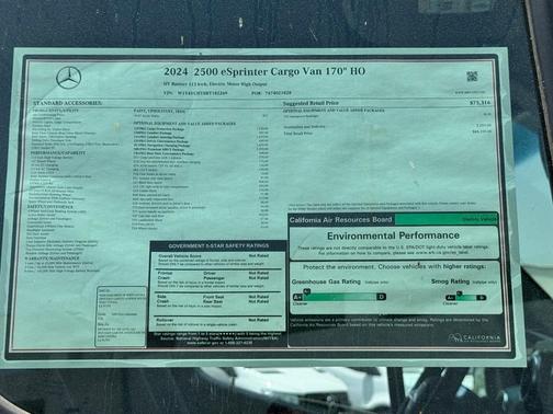 2024 Mercedes-Benz eSprinter 2500 170 WB High Roof Cargo