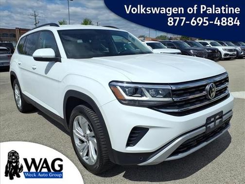 Pure White 2021 Volkswagen Atlas 3.6L SE w/Technology