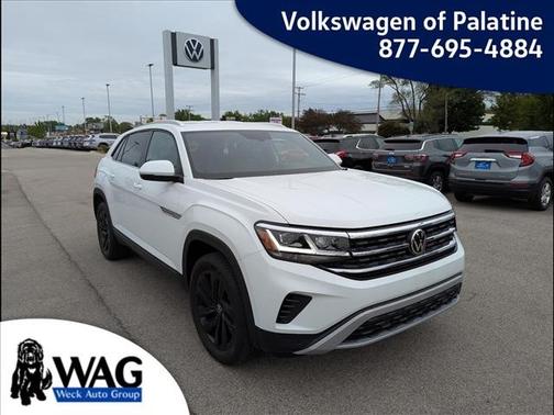 Pure White 2023 Volkswagen Atlas Cross Sport 2.0T SE w/Technology 4MOTION