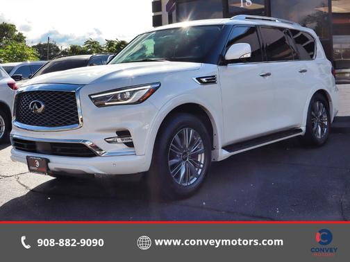 Moonstone White 2021 INFINITI QX80 Luxe