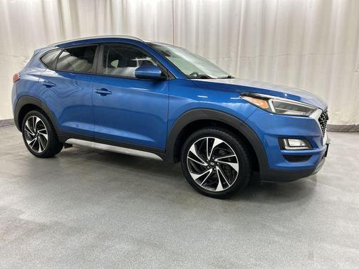 Aqua Blue 2021 Hyundai TUCSON Sport