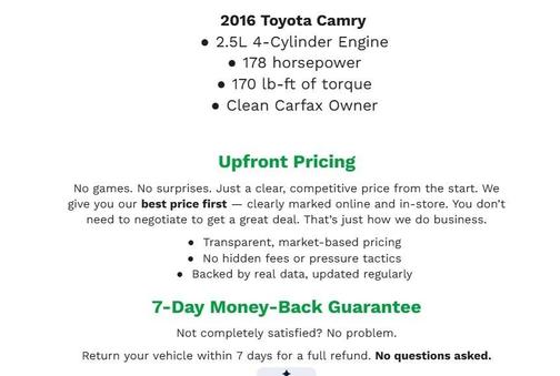 Ruby Flare Pearl 2016 Toyota Camry XLE