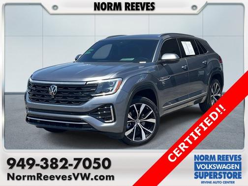 Platinum Gray Metallic 2024 Volkswagen Atlas Cross Sport 2.0T SEL Premium R-Line SUV