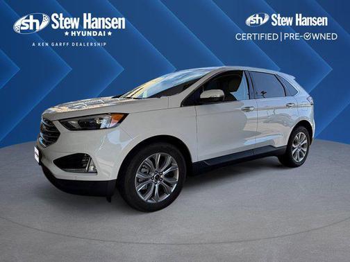 Star White Metallic Tri-Coat 2024 Ford Edge Titanium