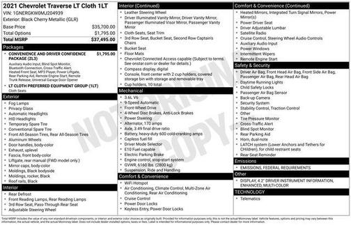 2021 Chevrolet Traverse LT Cloth