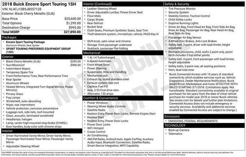 2018 Buick Encore Sport Touring