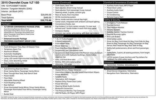 2015 Chevrolet Cruze 1LT