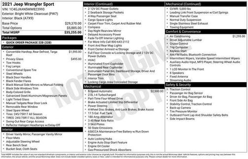 2021 Jeep Wrangler Sport