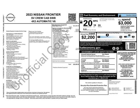 Gun Metallic 2023 Nissan Frontier SV
