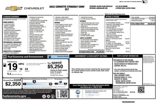 2022 Chevrolet Corvette Stingray w/2LT