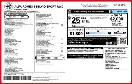 2019 Alfa Romeo Stelvio Sport