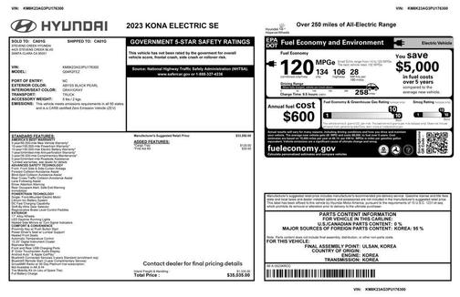 2023 Hyundai KONA EV SE